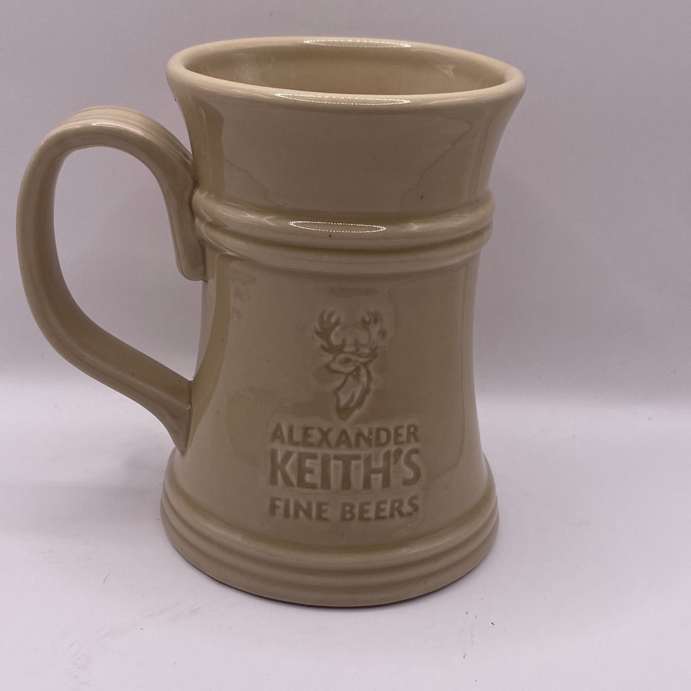 Alexander Keith's Fine Beer Ceramic Beige Brown Vintage Mug Coffee Collectible